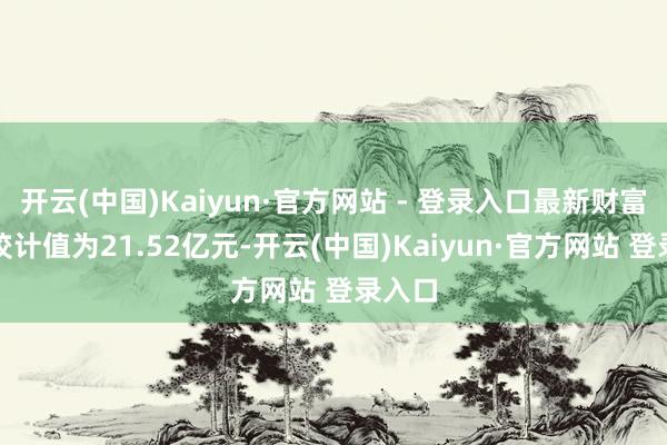 开云(中国)Kaiyun·官方网站 - 登录入口最新财富净值狡计值为21.52亿元-开云(中国)Kaiyun·官方网站 登录入口