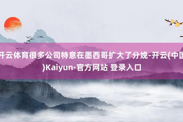 开云体育很多公司特意在墨西哥扩大了分娩-开云(中国)Kaiyun·官方网站 登录入口