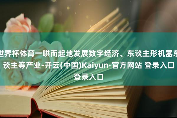世界杯体育一哄而起地发展数字经济、东谈主形机器东谈主等产业-开云(中国)Kaiyun·官方网站 登录入口