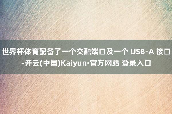 世界杯体育配备了一个交融端口及一个 USB-A 接口-开云(中国)Kaiyun·官方网站 登录入口