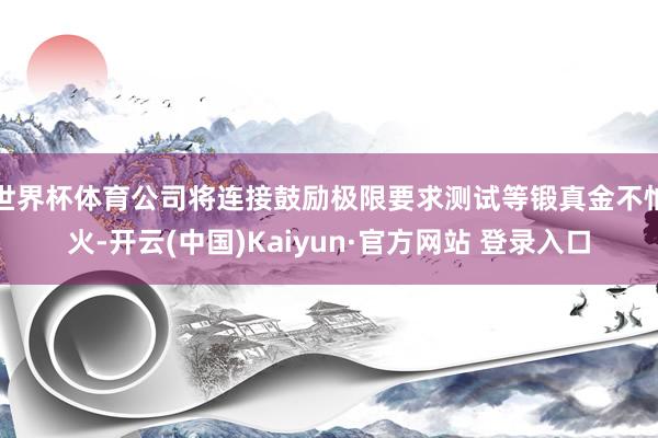 世界杯体育公司将连接鼓励极限要求测试等锻真金不怕火-开云(中国)Kaiyun·官方网站 登录入口