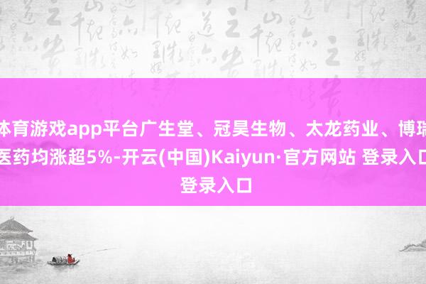 体育游戏app平台广生堂、冠昊生物、太龙药业、博瑞医药均涨超5%-开云(中国)Kaiyun·官方网站 登录入口