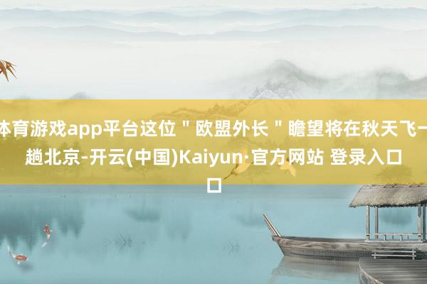体育游戏app平台这位＂欧盟外长＂瞻望将在秋天飞一趟北京-开云(中国)Kaiyun·官方网站 登录入口