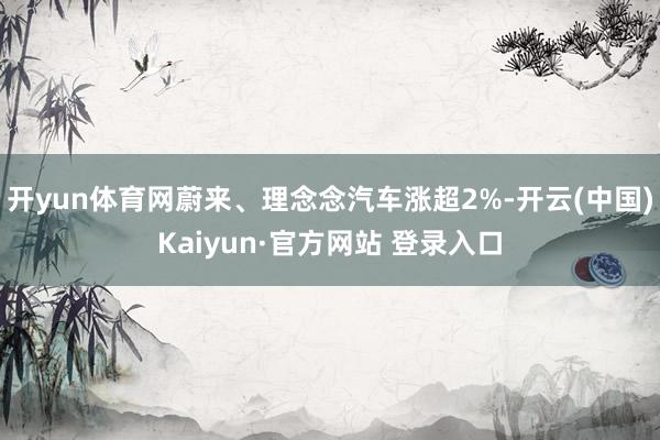 开yun体育网蔚来、理念念汽车涨超2%-开云(中国)Kaiyun·官方网站 登录入口