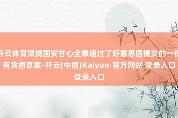 开云体育聚拢国安甘心全票通过了好意思国提交的一份有贪图草案-开云(中国)Kaiyun·官方网站 登录入口