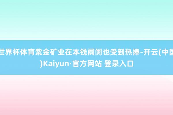 世界杯体育紫金矿业在本钱阛阓也受到热捧-开云(中国)Kaiyun·官方网站 登录入口